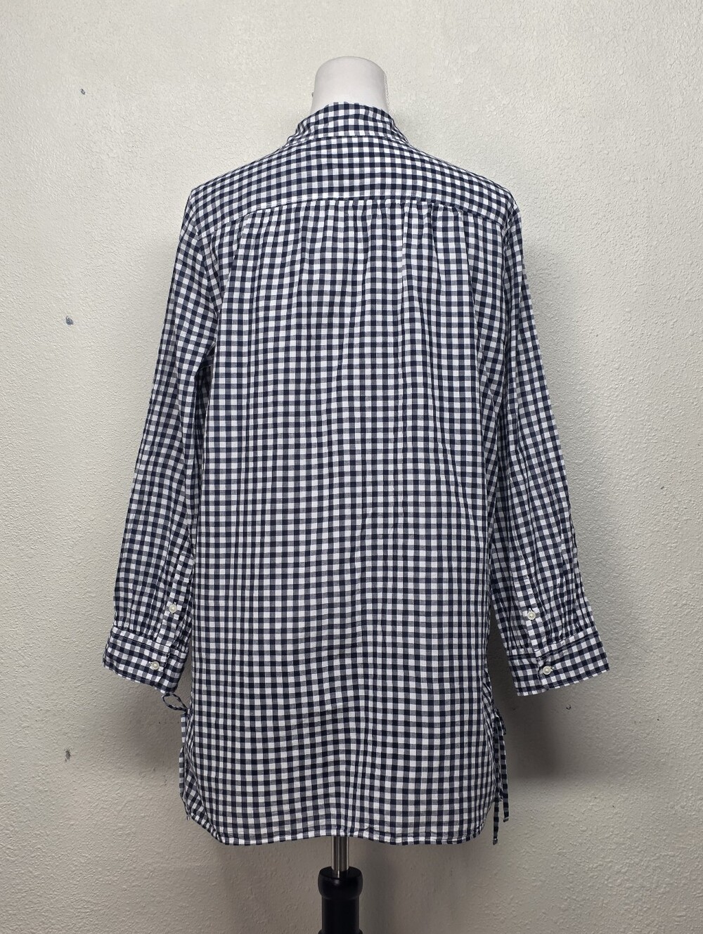 J. Crew Navy and White Gingham Swim Coverup Tunic, Size M - Picture 3 of 8